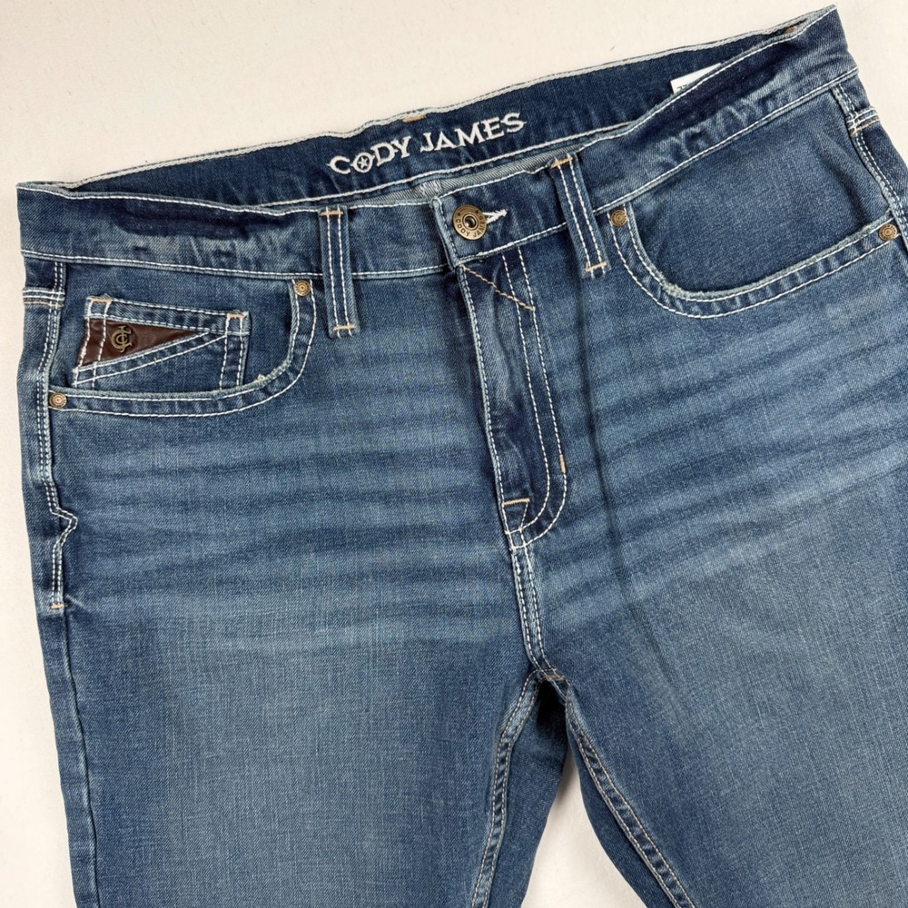 Cody James Mens 36x30 Straight Leg Western Denim Jeans Medium Wash Stretch